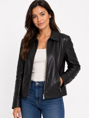 Vintage Wilsons Leather Black Womens Jacket Medium